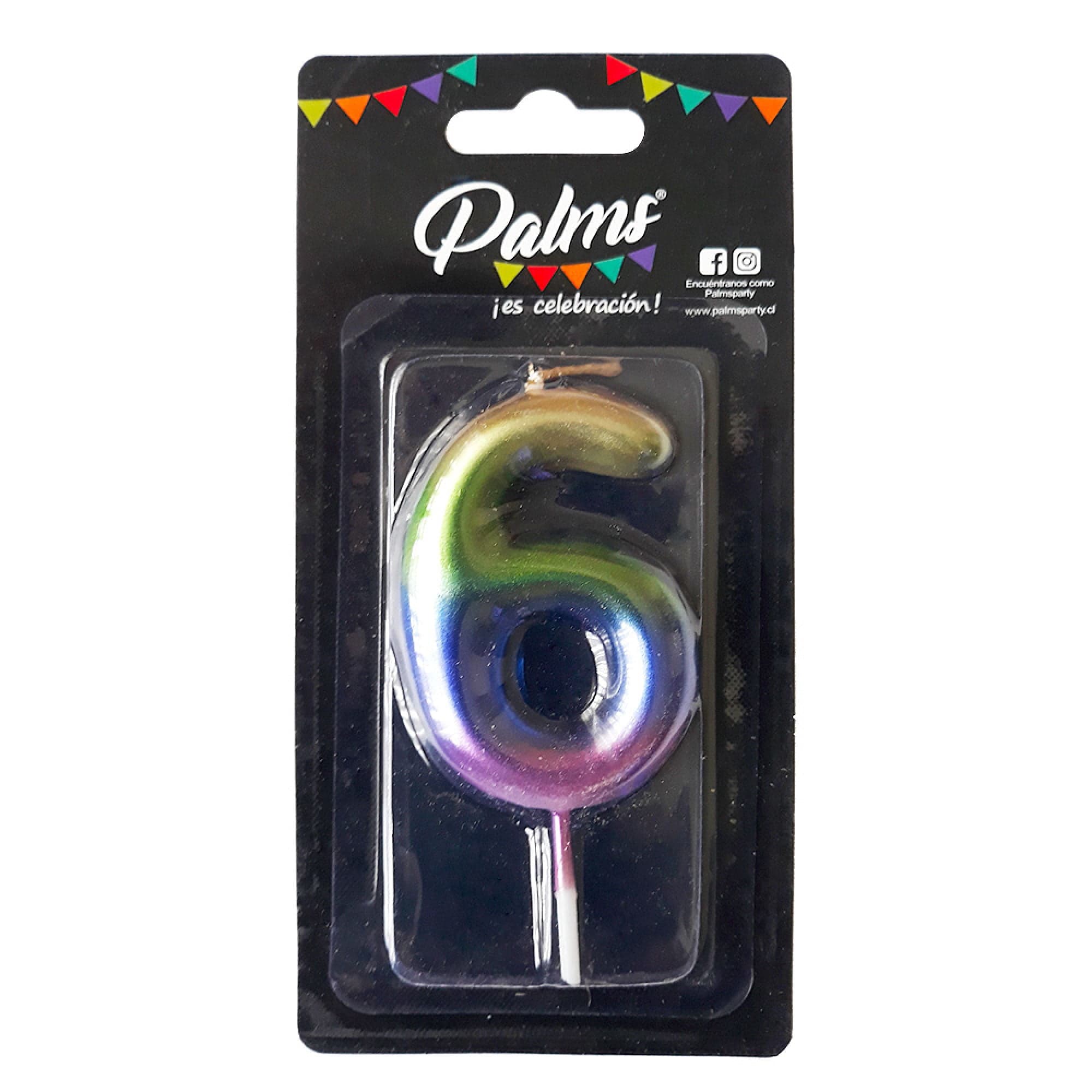 Vela Arcoiris Num 6, 1 Un