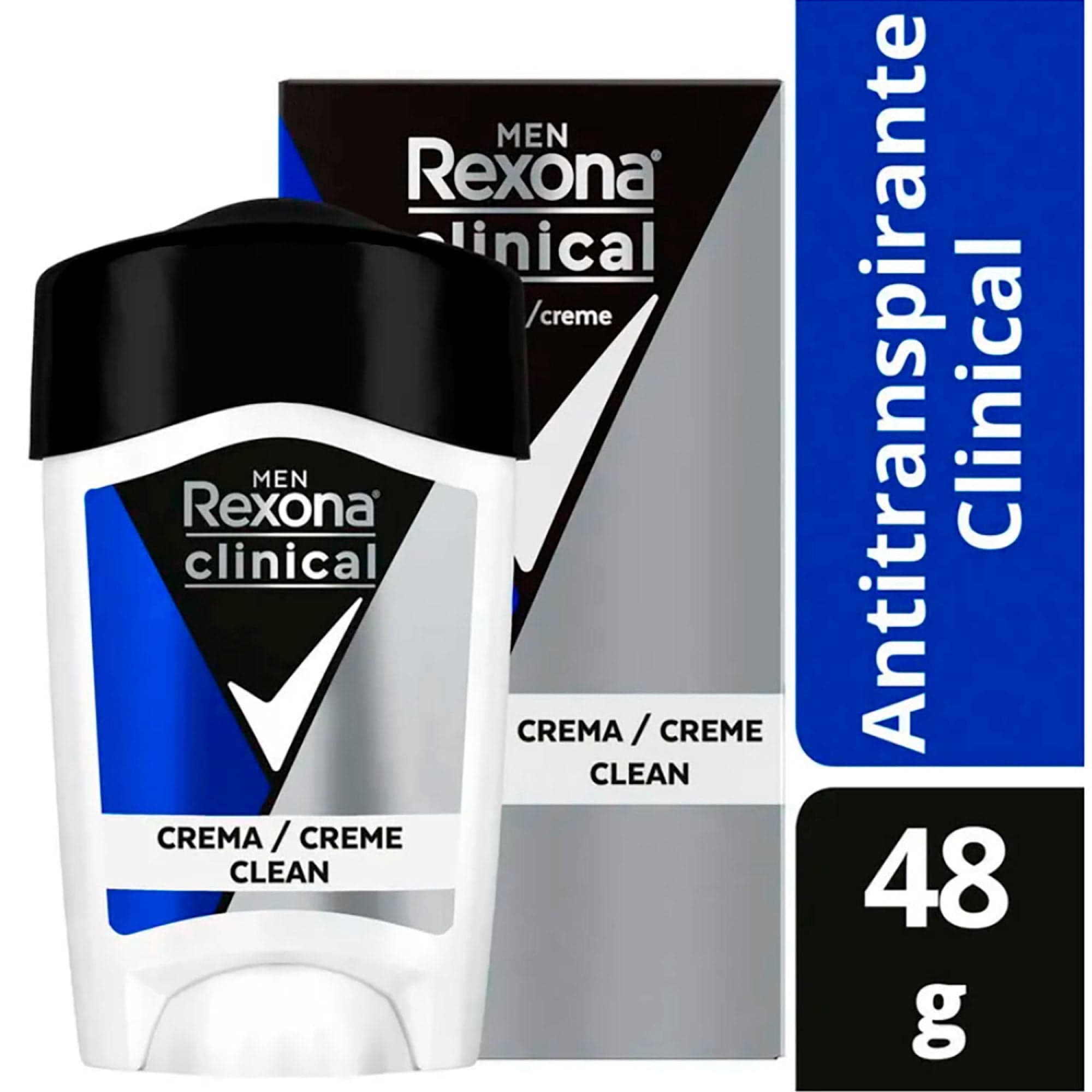 Desodorante Crema Rexona Men Clinical Clean Hombre, 48 g