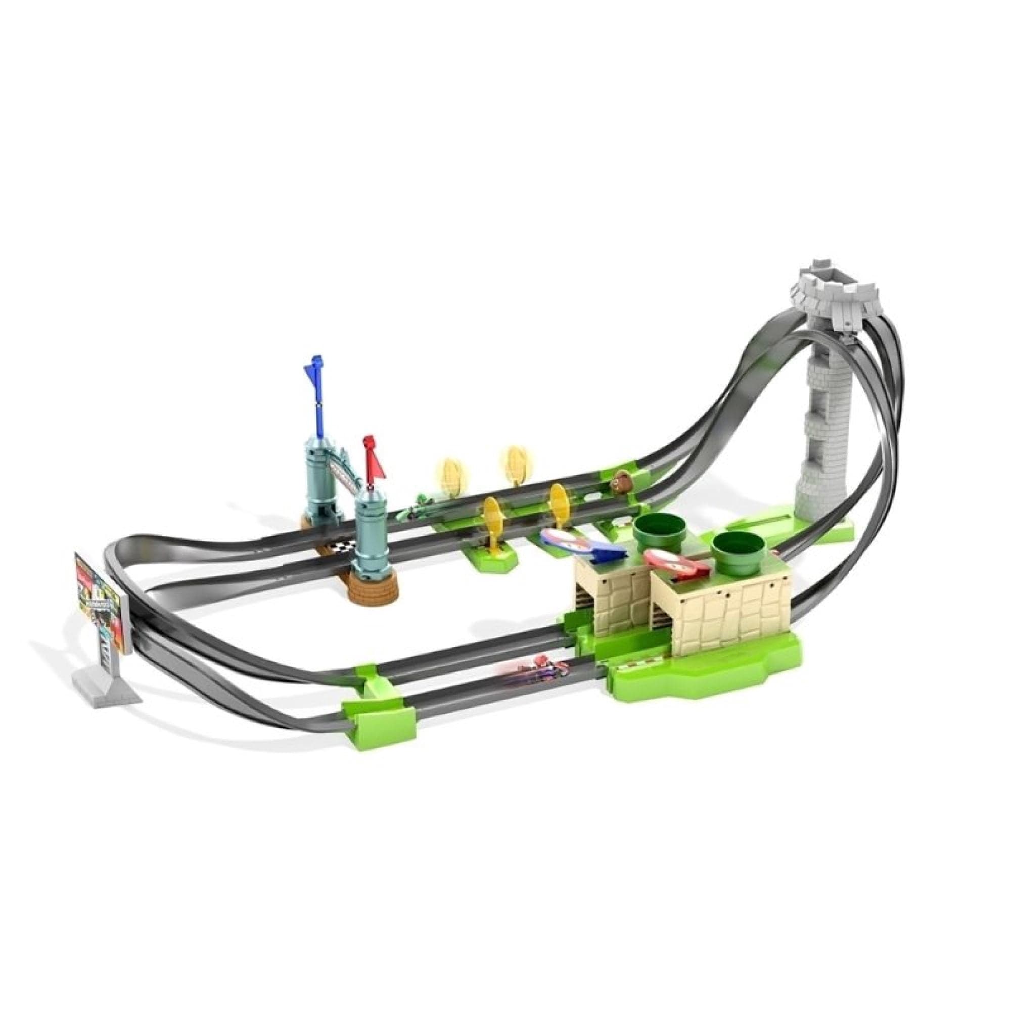 Pista de Carrera Hot Wheels Mario Kart Pista de Juguete De Circuito Largo