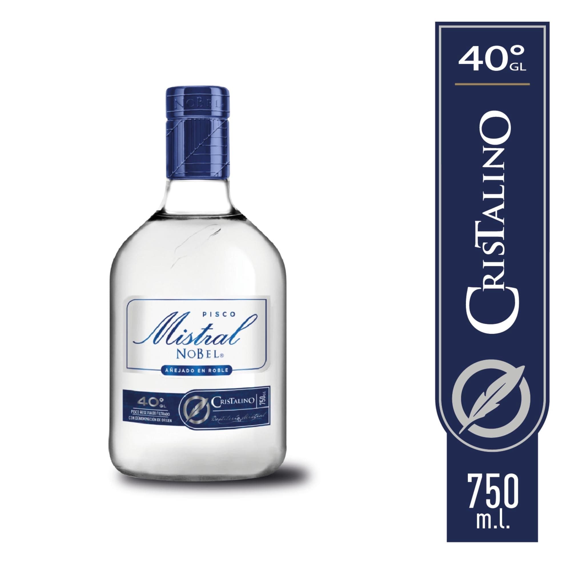 Pisco Cristalino Anejado en Roble 40 Botella, 750 ml
