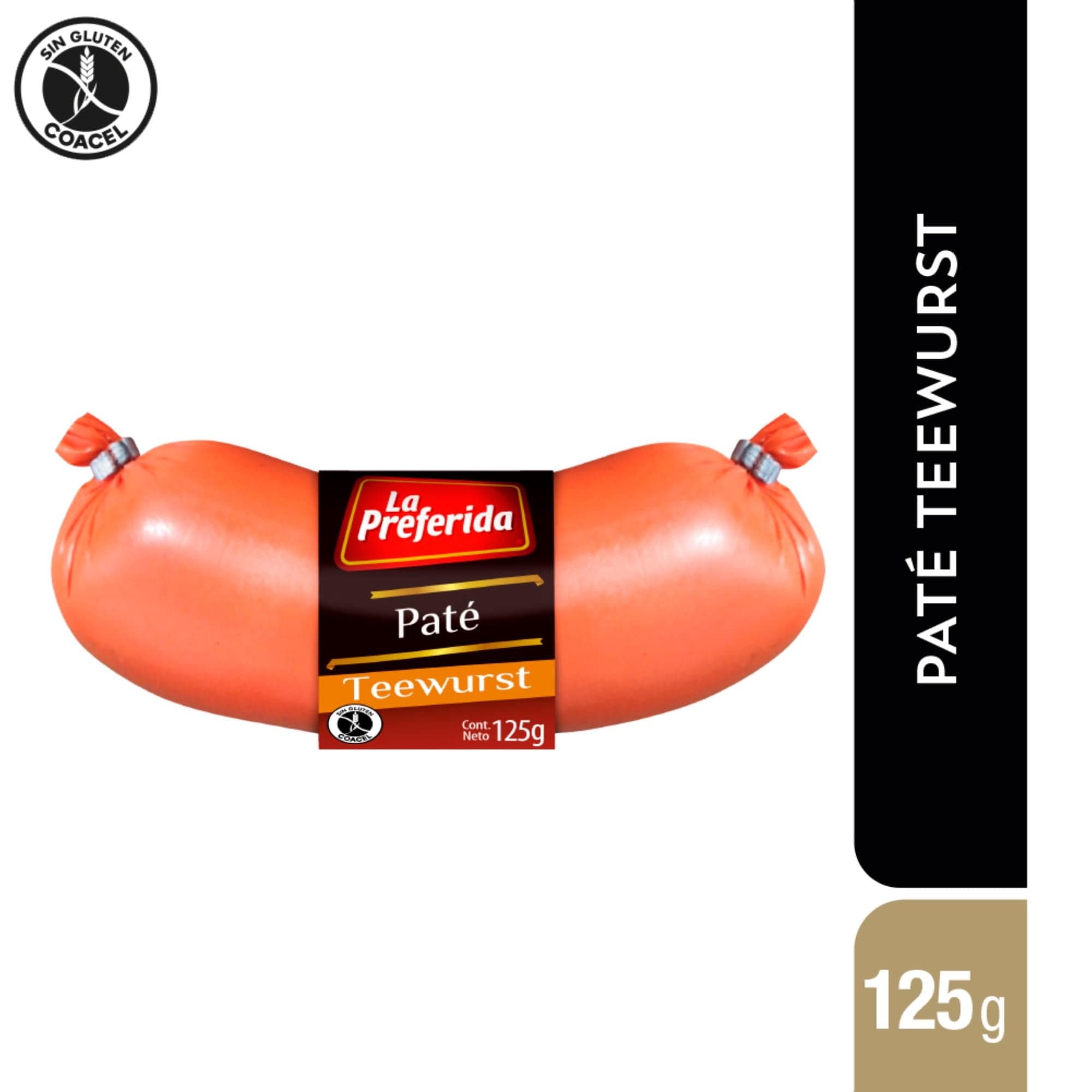 Pate Teewurst Sabor Jamon Embutido, 125 g
