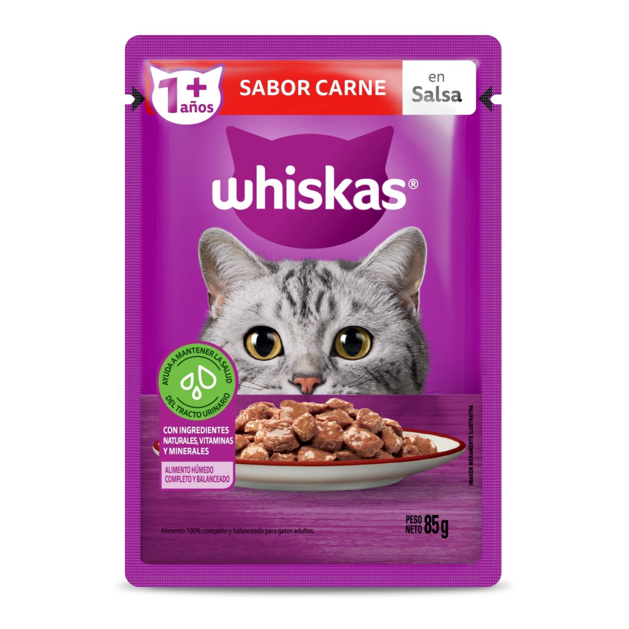 Alimento Humedo Gato Adulto Sabor Carne Pouch, 85 g