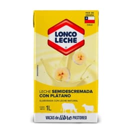 Leche Semidescremada Platano, 1 L