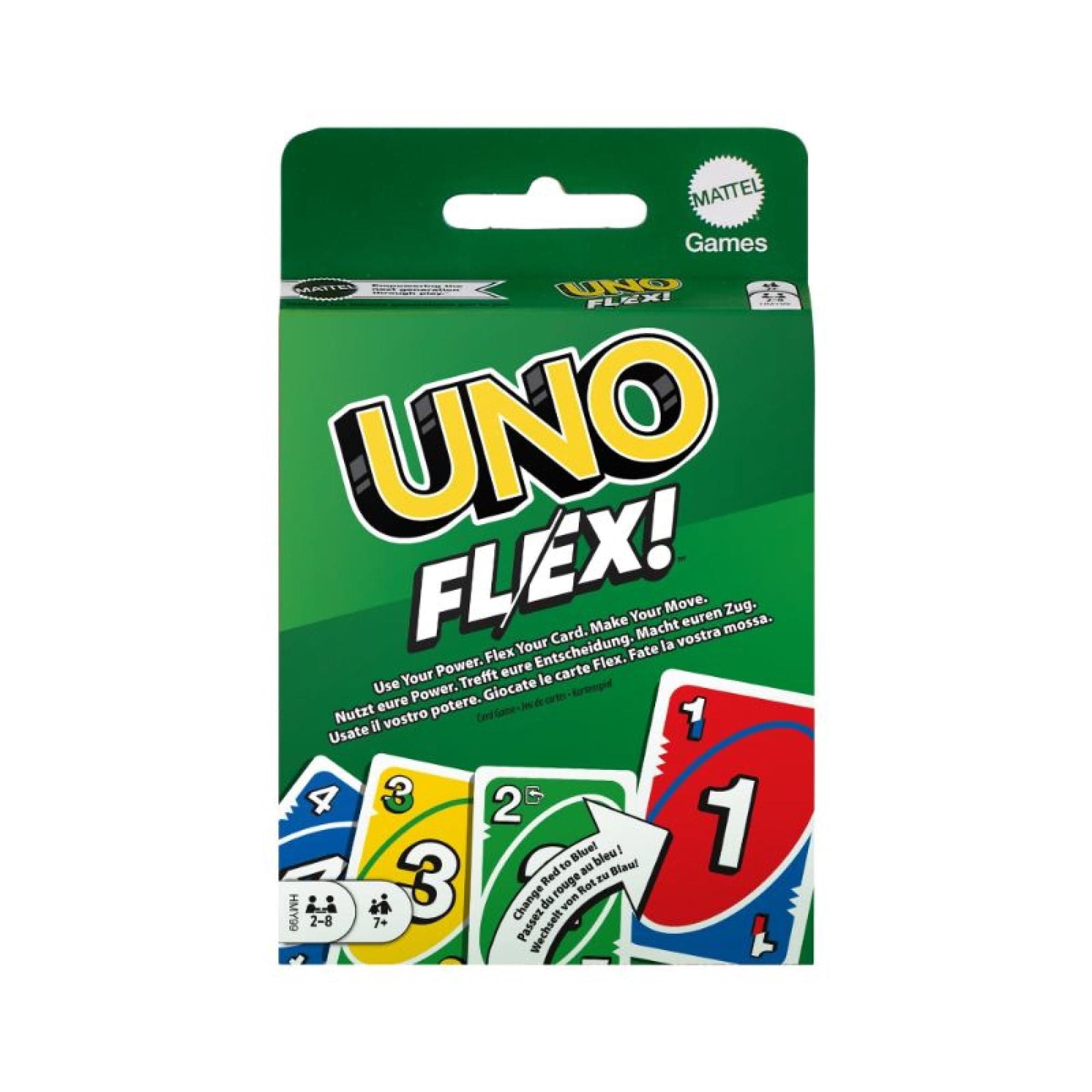 Juego de Mesa UNO Flex Cartas Cambia Color Dinamica Flexible 7 anos+