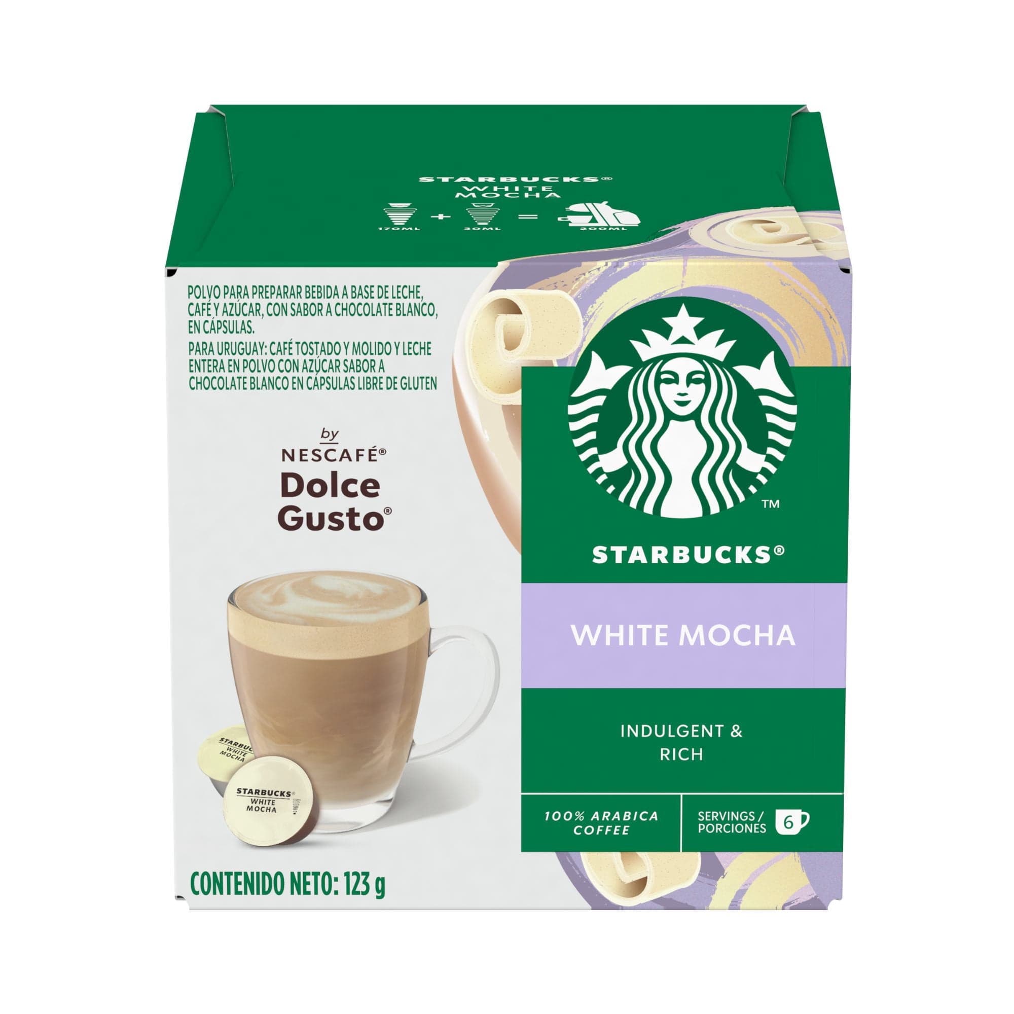 Cafe En Capsulas White Mocha 6 Tazas, 123 g