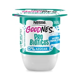 Yoghurt Goodnes con Probioticos Natural Endulzado Pote, 140 g