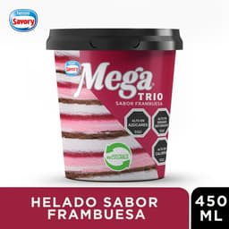 Helado Mega Trio Frambuesa Pote, 450 ml