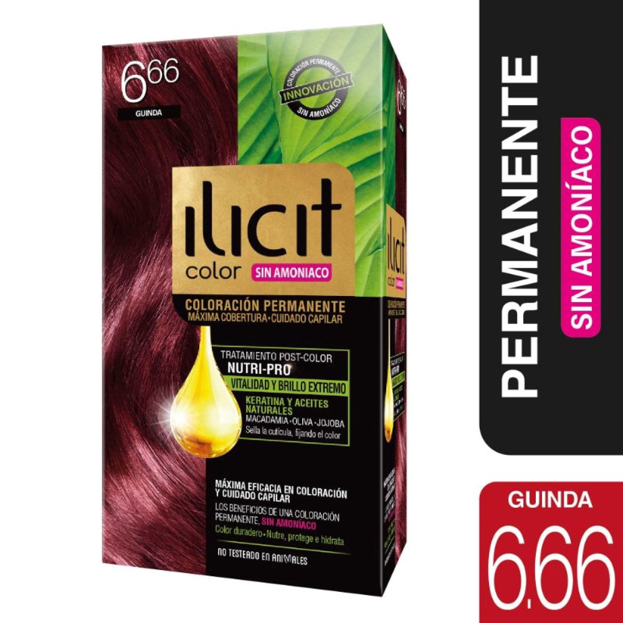 Coloracion Ilicit Permanente Sin Amoniaco 6.66 Guinda