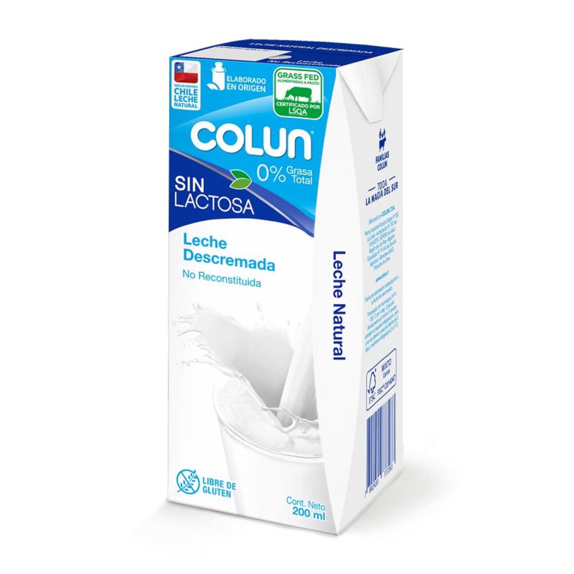 Leche Descremada Sin Lactosa, 200 ml