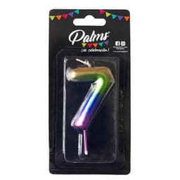 Vela Arcoiris Num 7, 1 Un