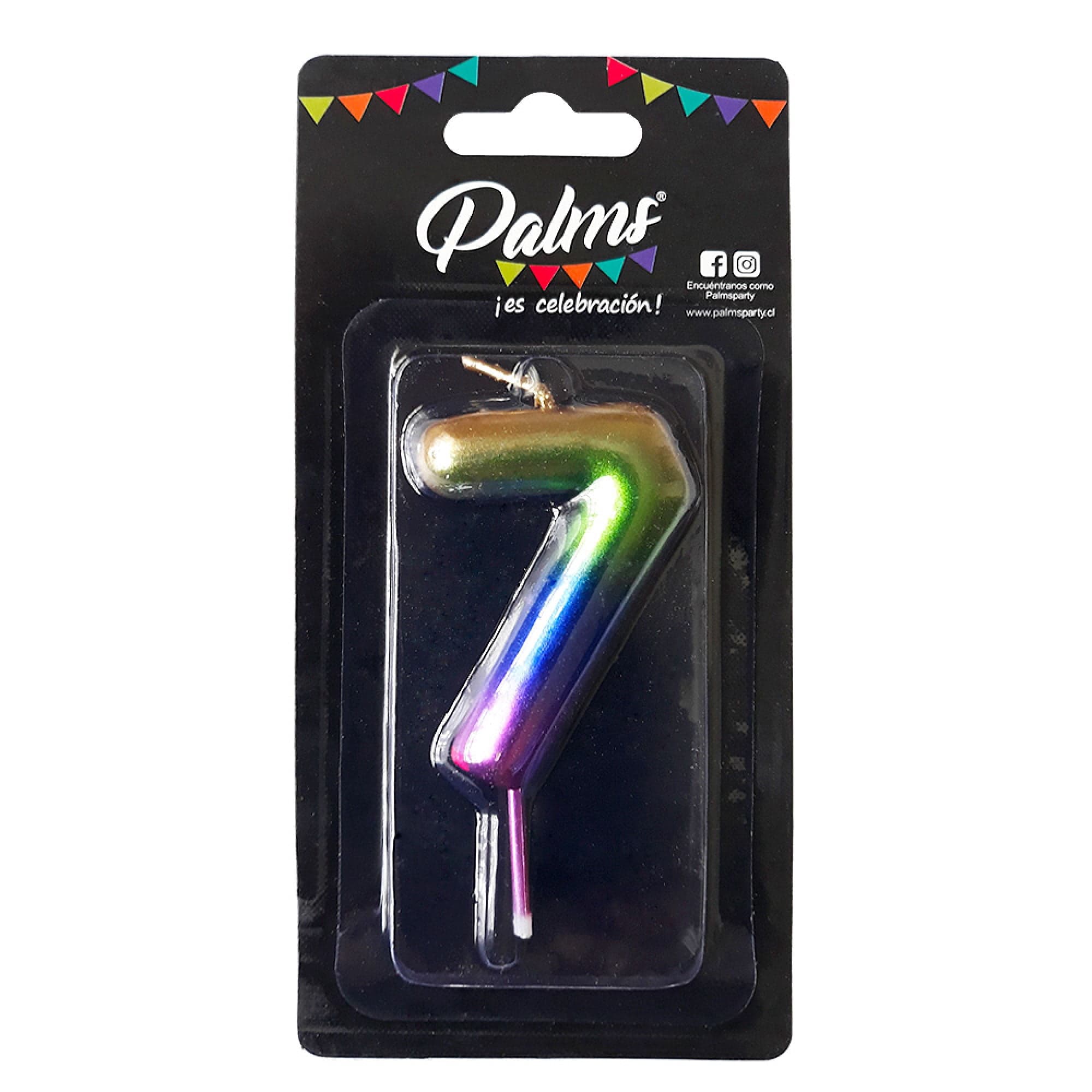 Vela Arcoiris Num 7, 1 Un