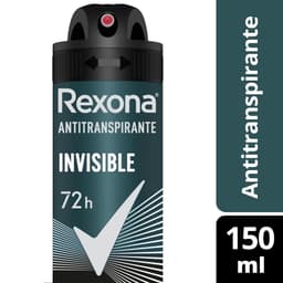 Desodorante Aerosol Rexona Men Invisible Hombre, 150 ml