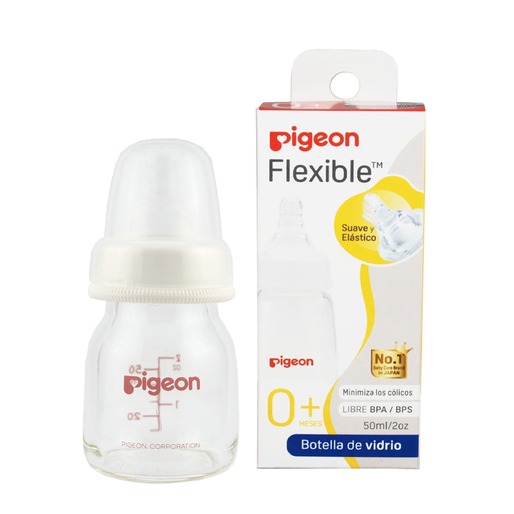 Biberon de Vidrio Boca Ancha Transparente, 50 ml