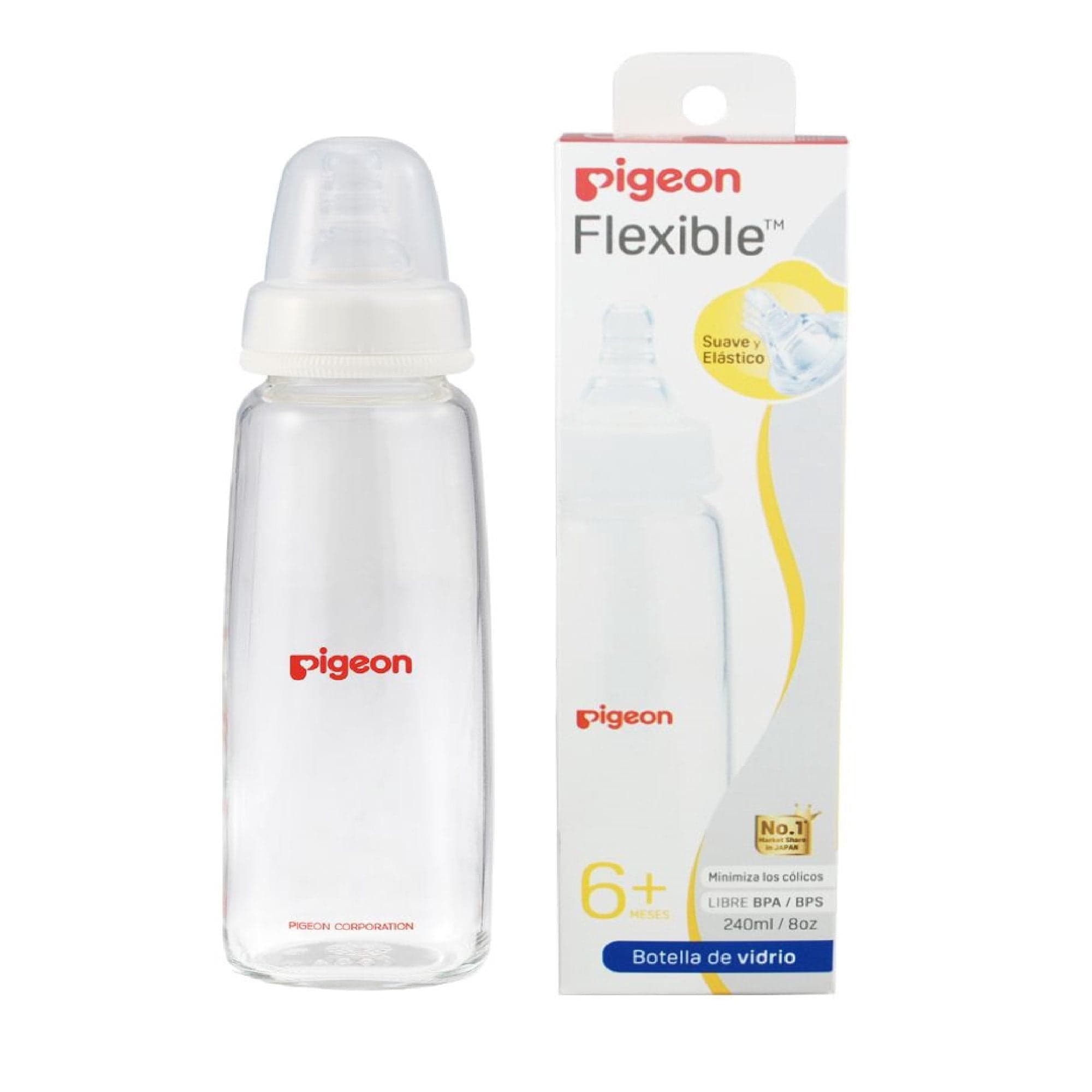 Biberon de Vidrio Boca Standard Transparente, 240 ml