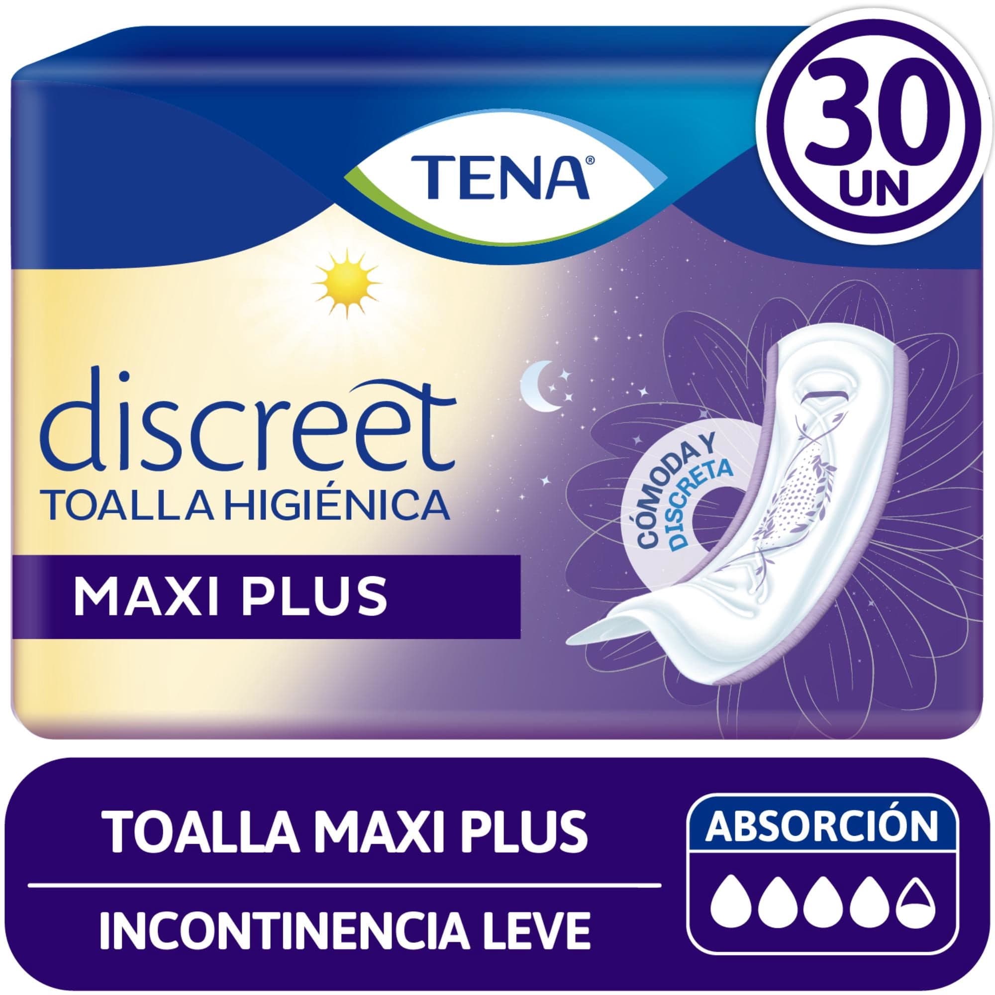Toallas Higienicas Tena Maxi Plus, 30 Un