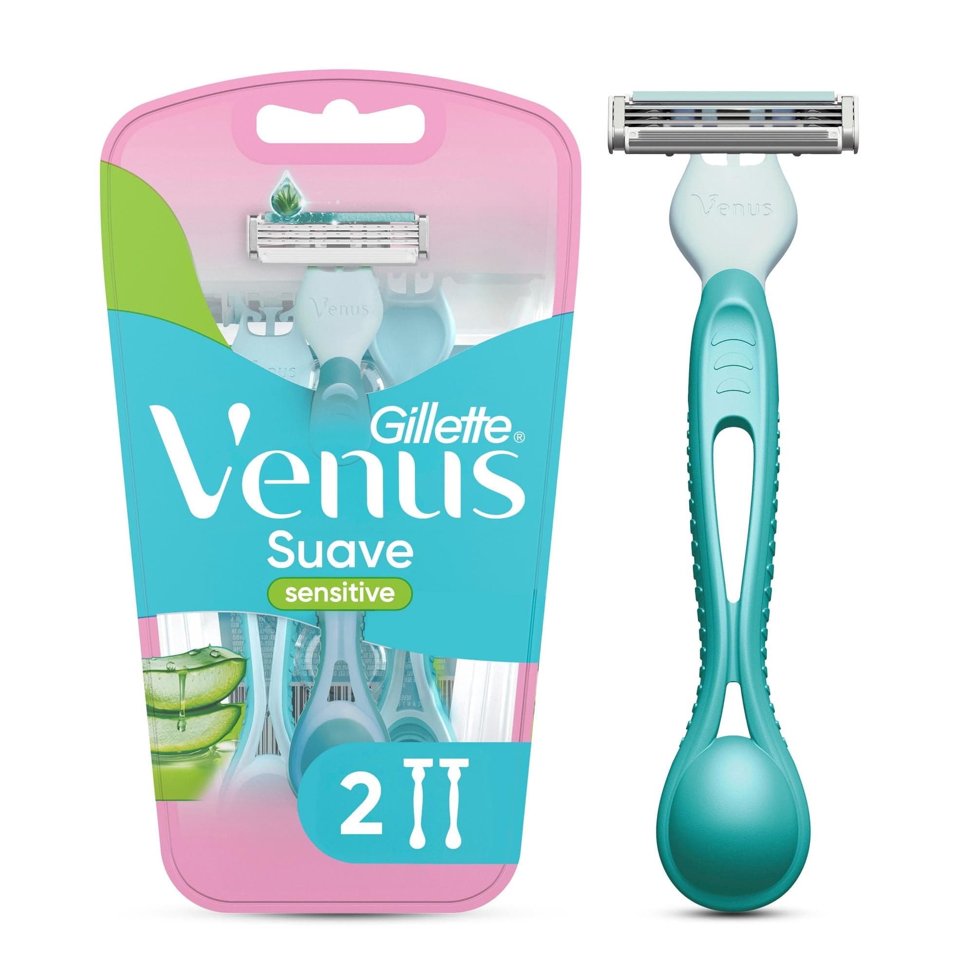 Maquina de Afeitar Mujer Gillette Venus Suave Sensitive 2 Uds, 2 Un