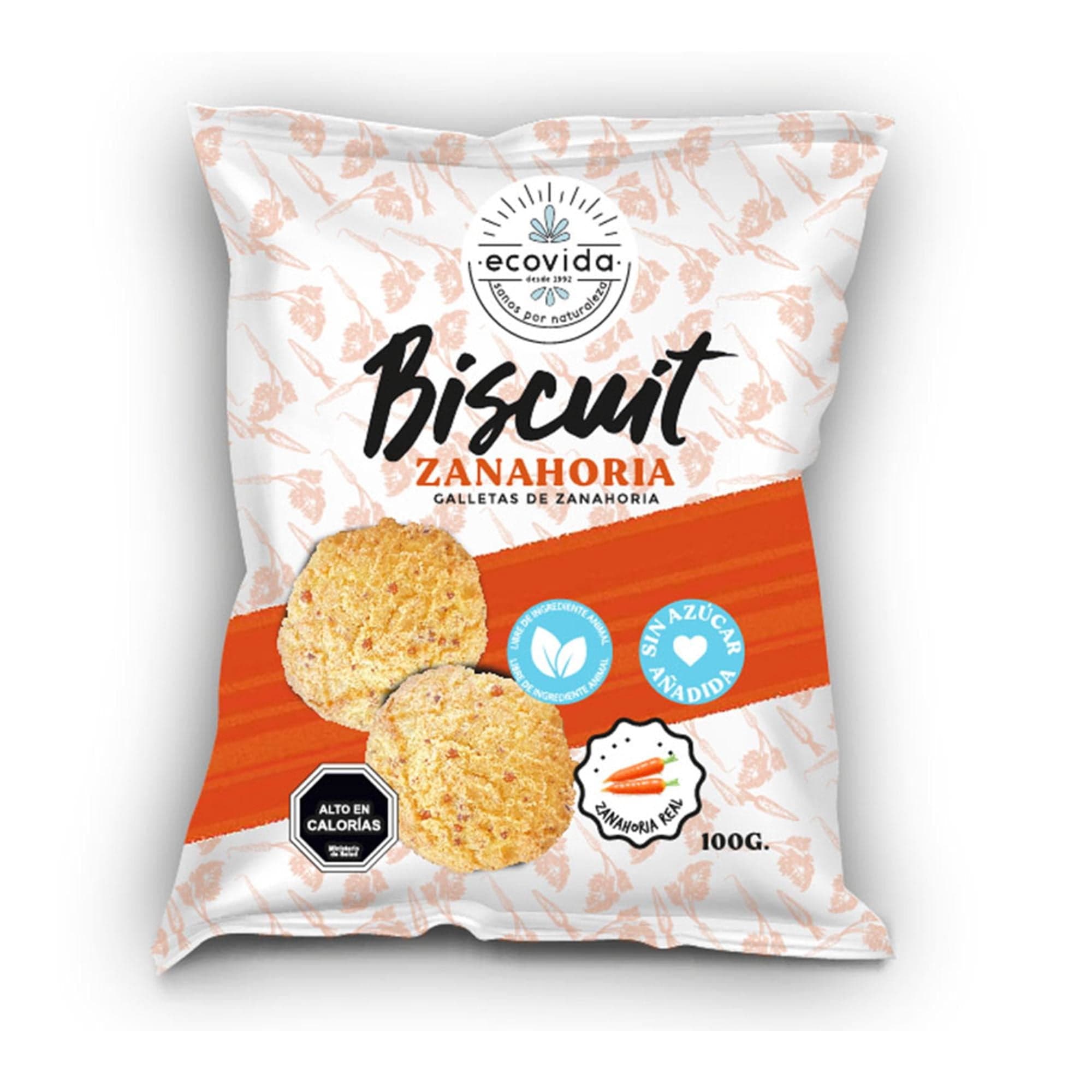 Galletas Integrales de Zanahoria sin Azucar Bolsa, 100 g