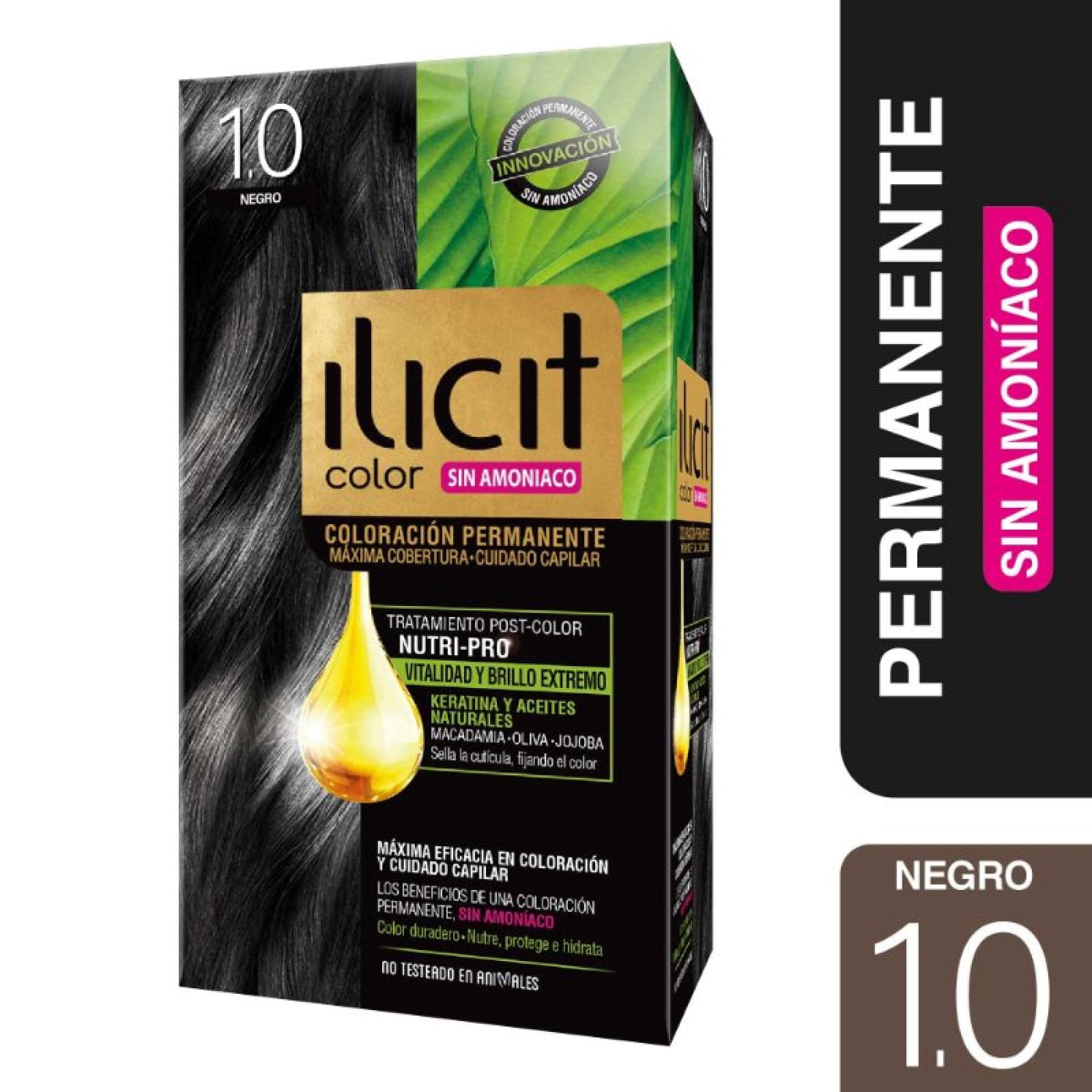 Coloracion Ilicit Permanente Sin Amoniaco Negro, 1.0 Negro