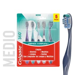 Cepillo de dientes 360 Medio Limpieza Completa, 5 Un
