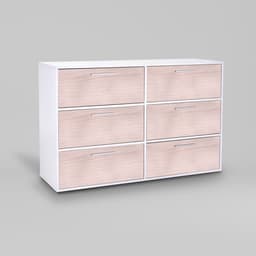 Comoda 6 Cajones Acacia Arena - Blanco