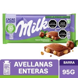 Chocolate de Leche Con Avellanas, 95 g