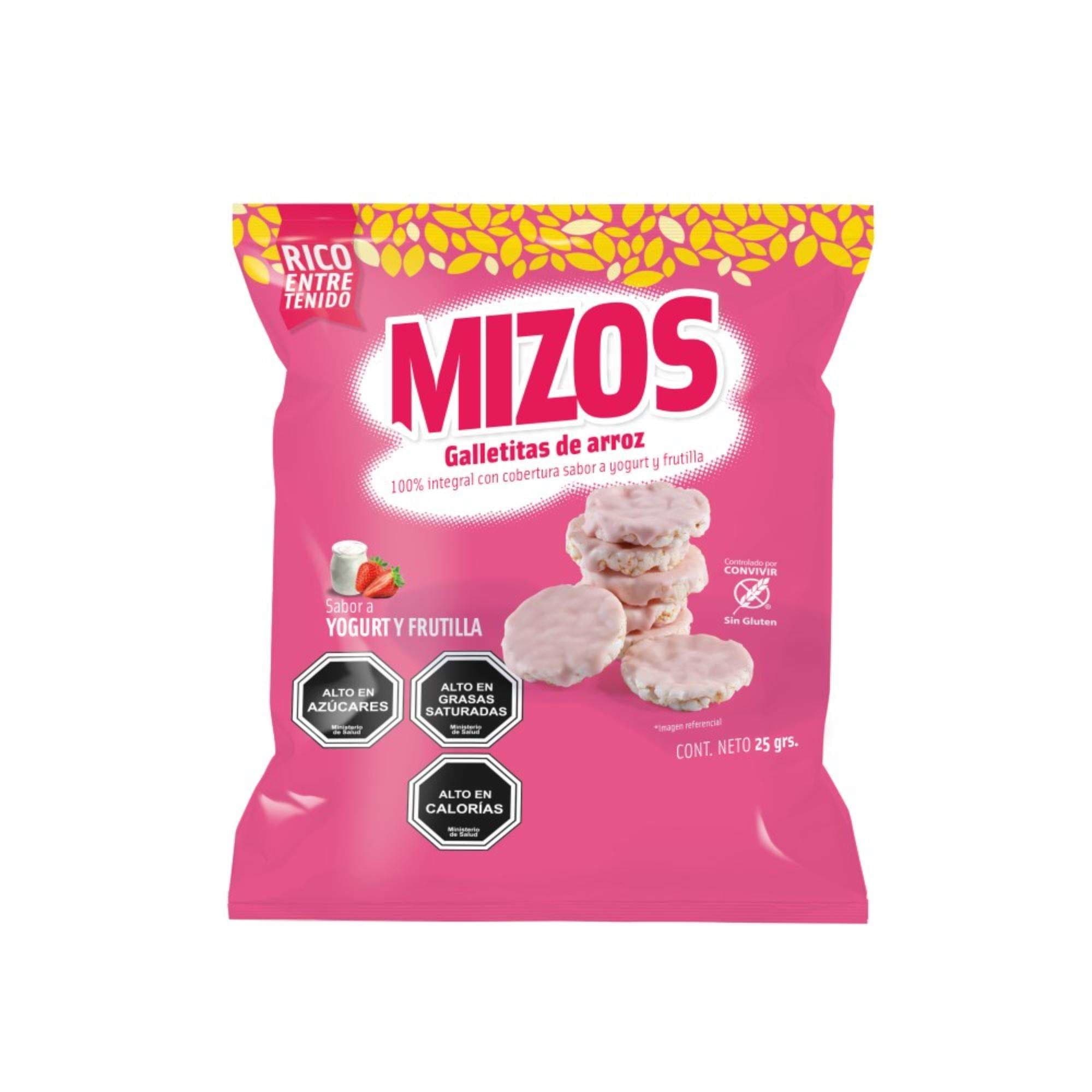 Galleta de Arroz Mizos Yogurt Frutilla, 25 g