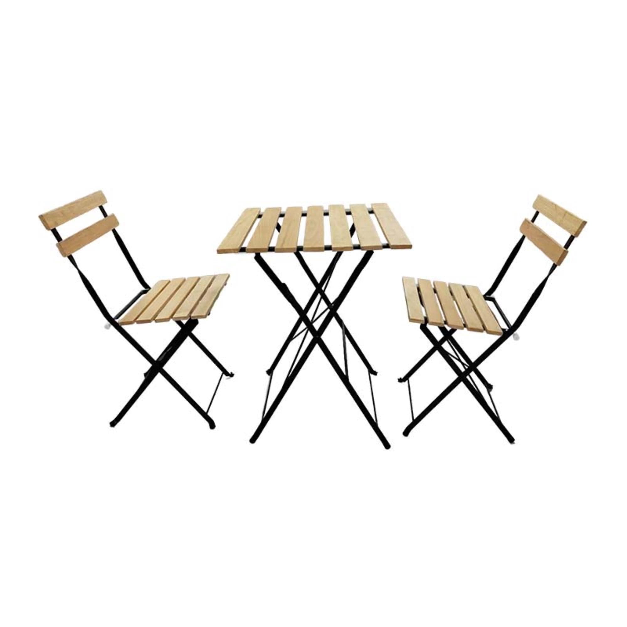 Juego de Balcon Plegable 2 Personas Madera