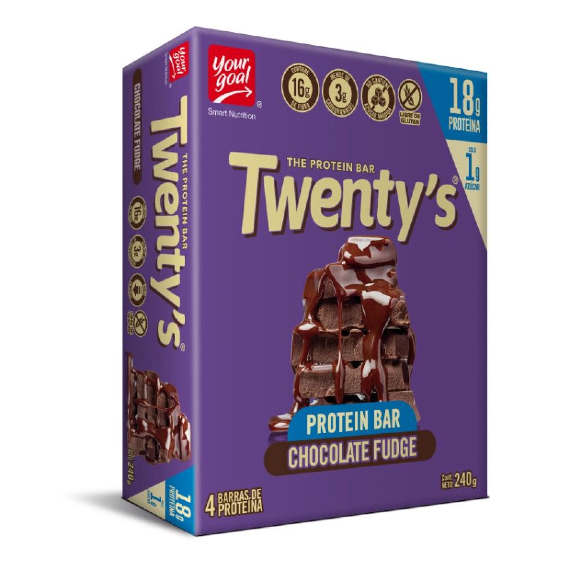Barra de Proteinas Sabor Chocolate Twenty'S, 4 Un
