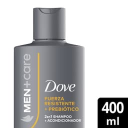 Shampoo Dove Men Care 2 en 1 Fuerza Resistente + prebioticos, 400 ml
