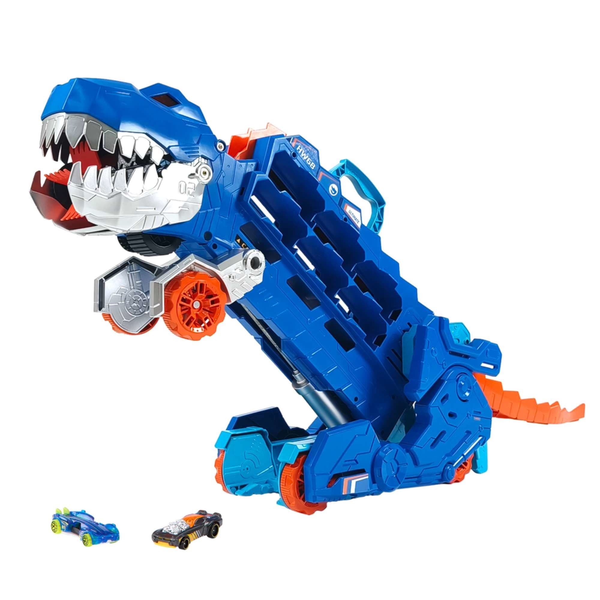 Pistas de carrera Hot Wheels City Super Remolque T-Rex Juguete Ninos 4+
