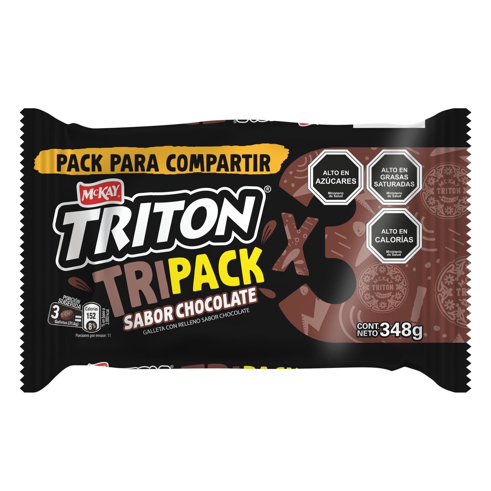 Galleta Triton Chocolate Pack 3Un, 116 g