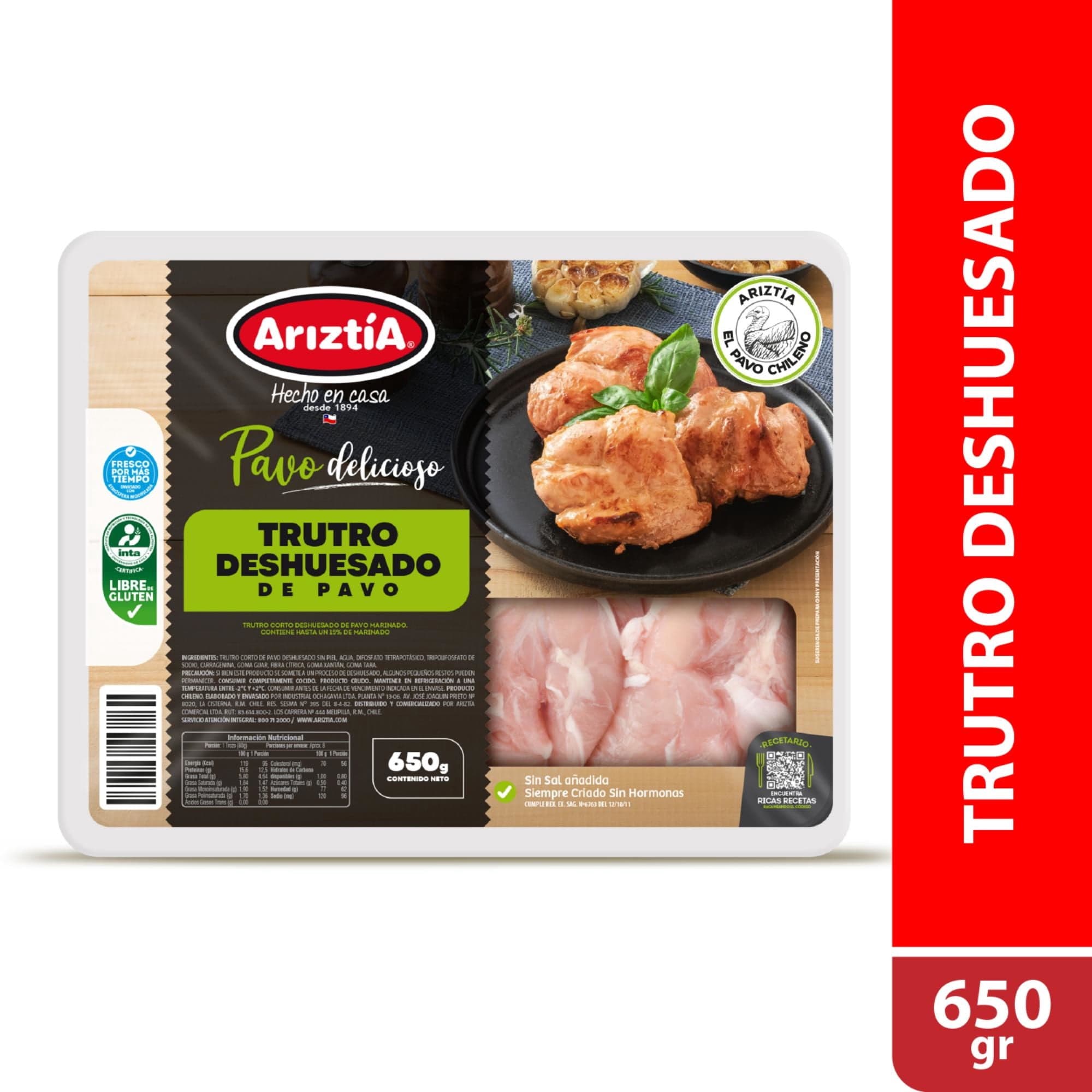 Truto Deshuesado de Pavo Natural, 650 g