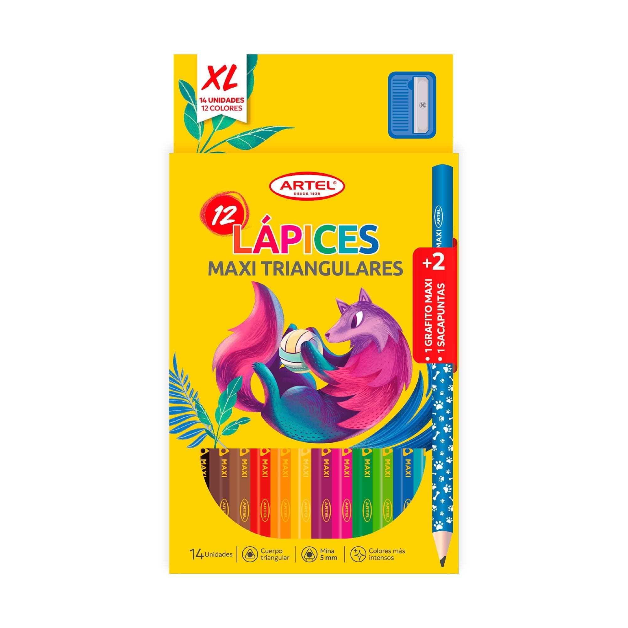 12 lapices de colores maxi 5m