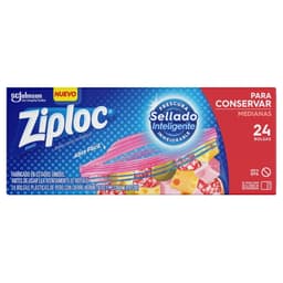 Bolsas Hermeticas Doble Cierre para Conservar Medianas 17,7 cm x 18,8 cm, 24 Un