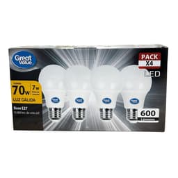 Pack 4 Ampolletas LED Bola A70 15W Luz Calida Base E27