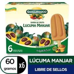 Helado de agua en barra Sabor Lucuma Manjar Caja, 6 Un