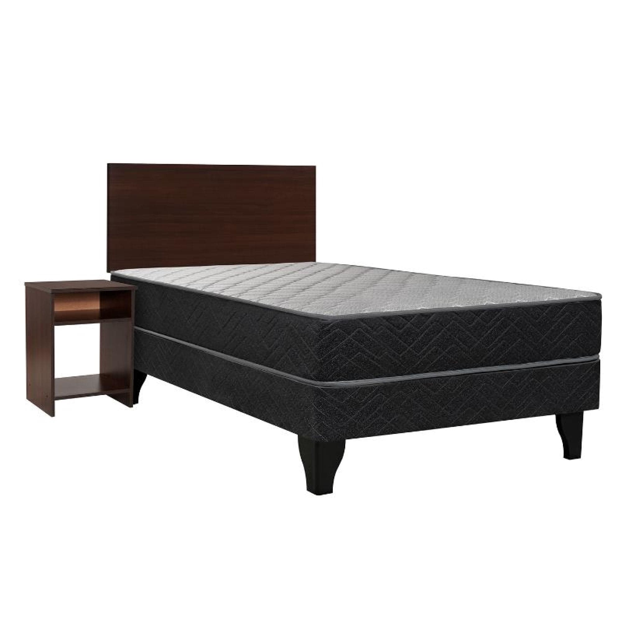 Cama Europea Apolo Black 1.5 Plaza Base Normal