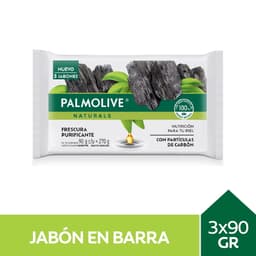 Jabon Palmolive Natural Carbon 3 Un, 270 g