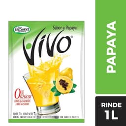 Jugo en Polvo Libre de Azucar Sabor Papaya Sobre, 8 g