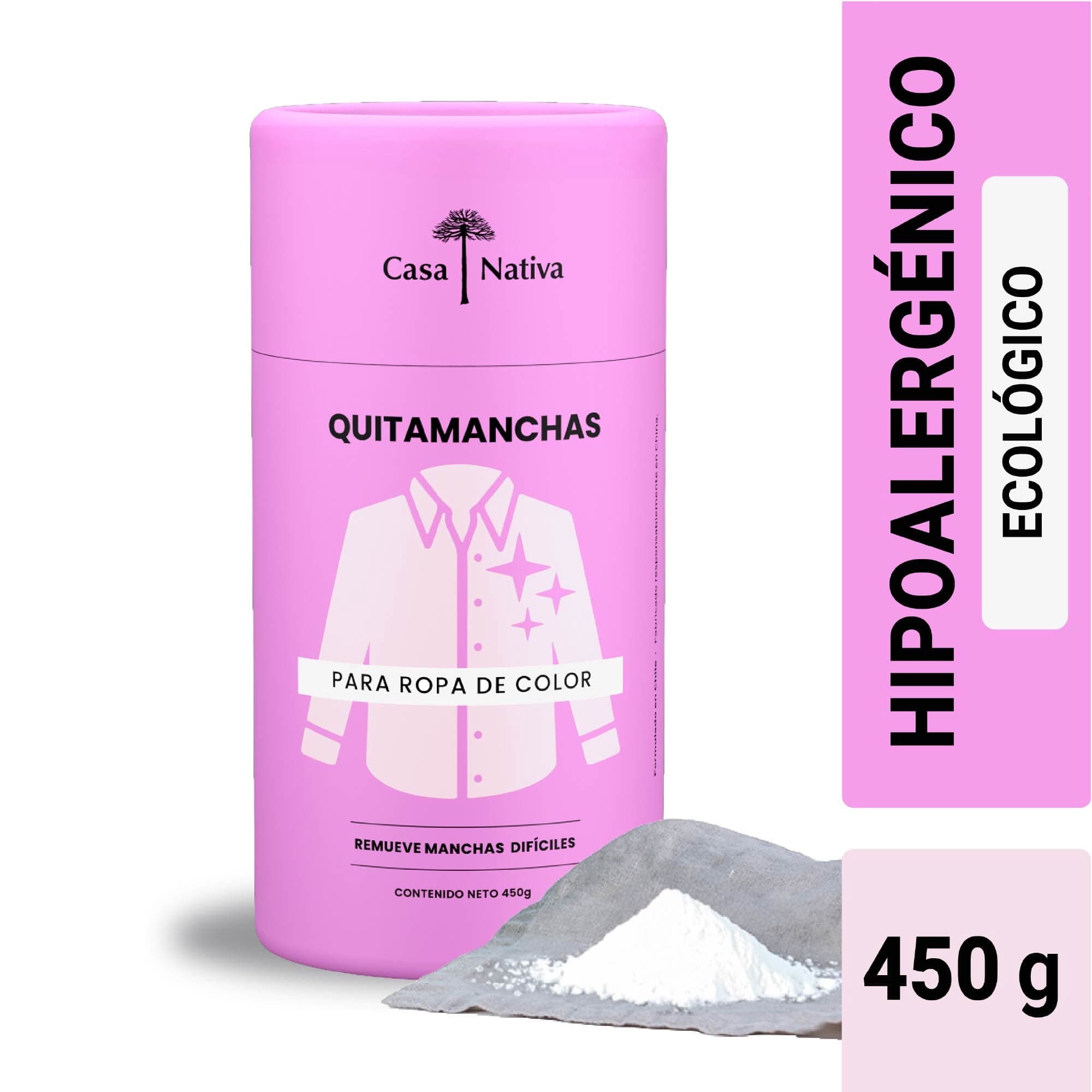 Quitamanchas en polvo hipoalergenico, ropa de color, 450 g