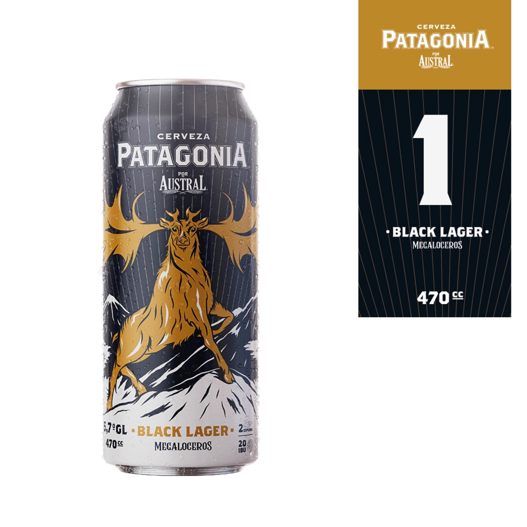 Cerveza Artesanal Patagonia Black Lager 5.7 Lata, 470 ml