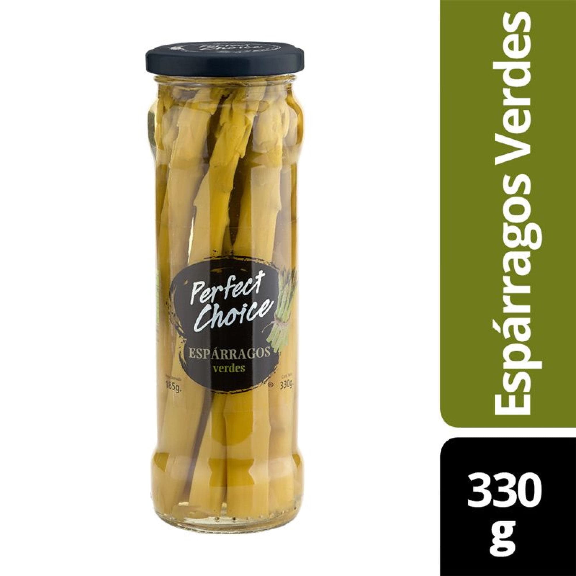 Esparragos Verdes Frasco, Drenado 185 g - Neto 330 g