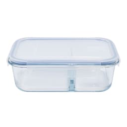Contenedor 1380ML Vidrio Con Division 2 Piezas Transparente, 1 Un