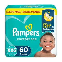 Panales Pampers Desechables Confort Sec XXG