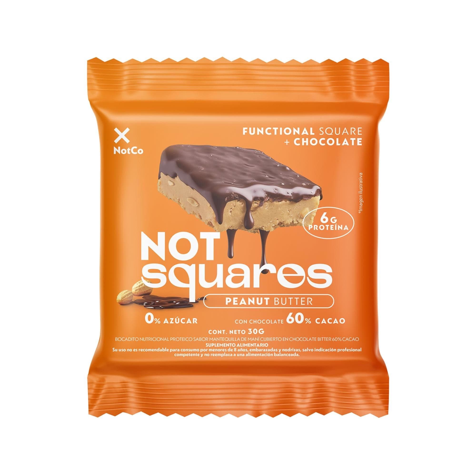 Barra de Proteina NotSquare Peanut Butter, 30 g