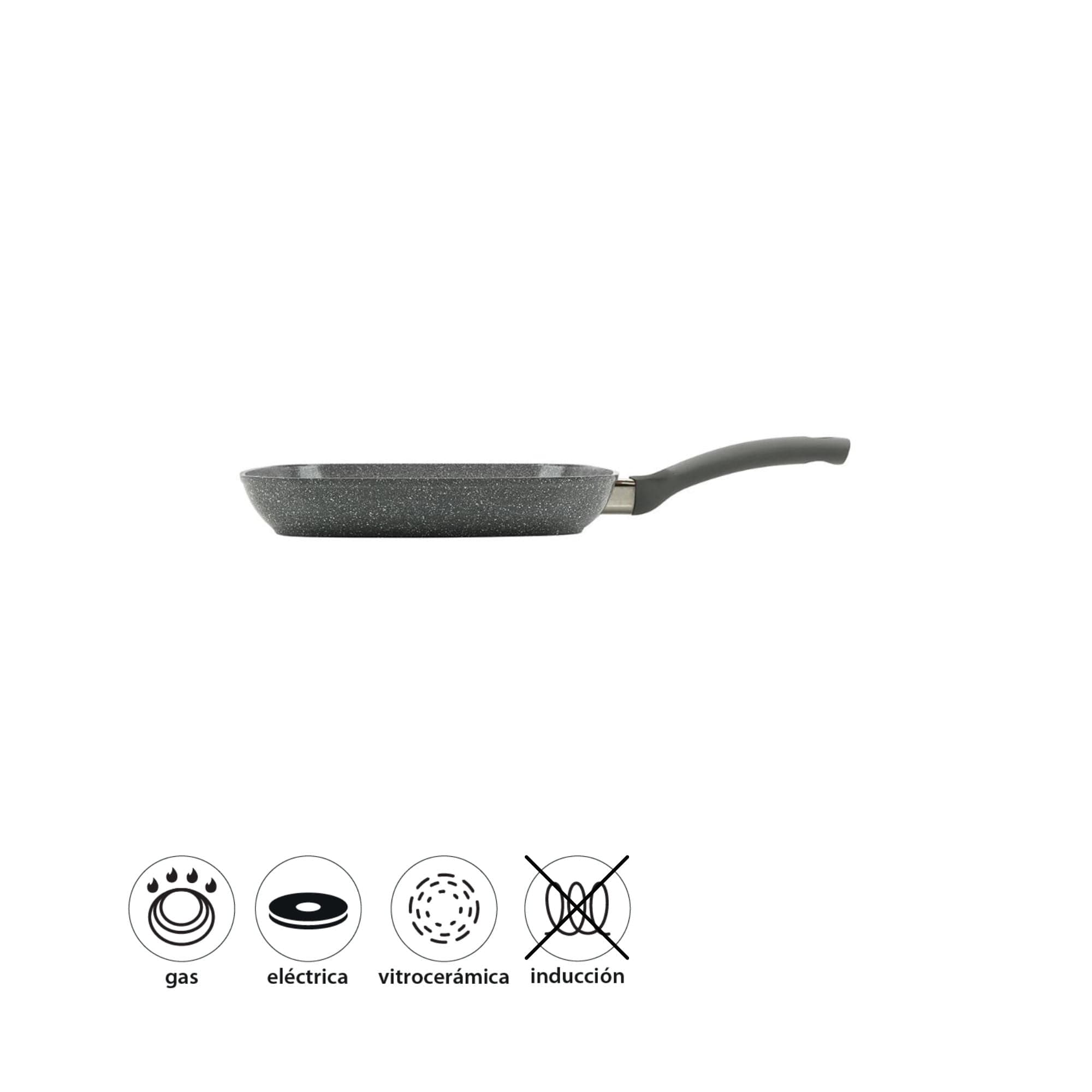 Sarten Tipo Grill 28cm Forjado Ceramica Antiadherente 1 Pieza aluminio, 1 Un