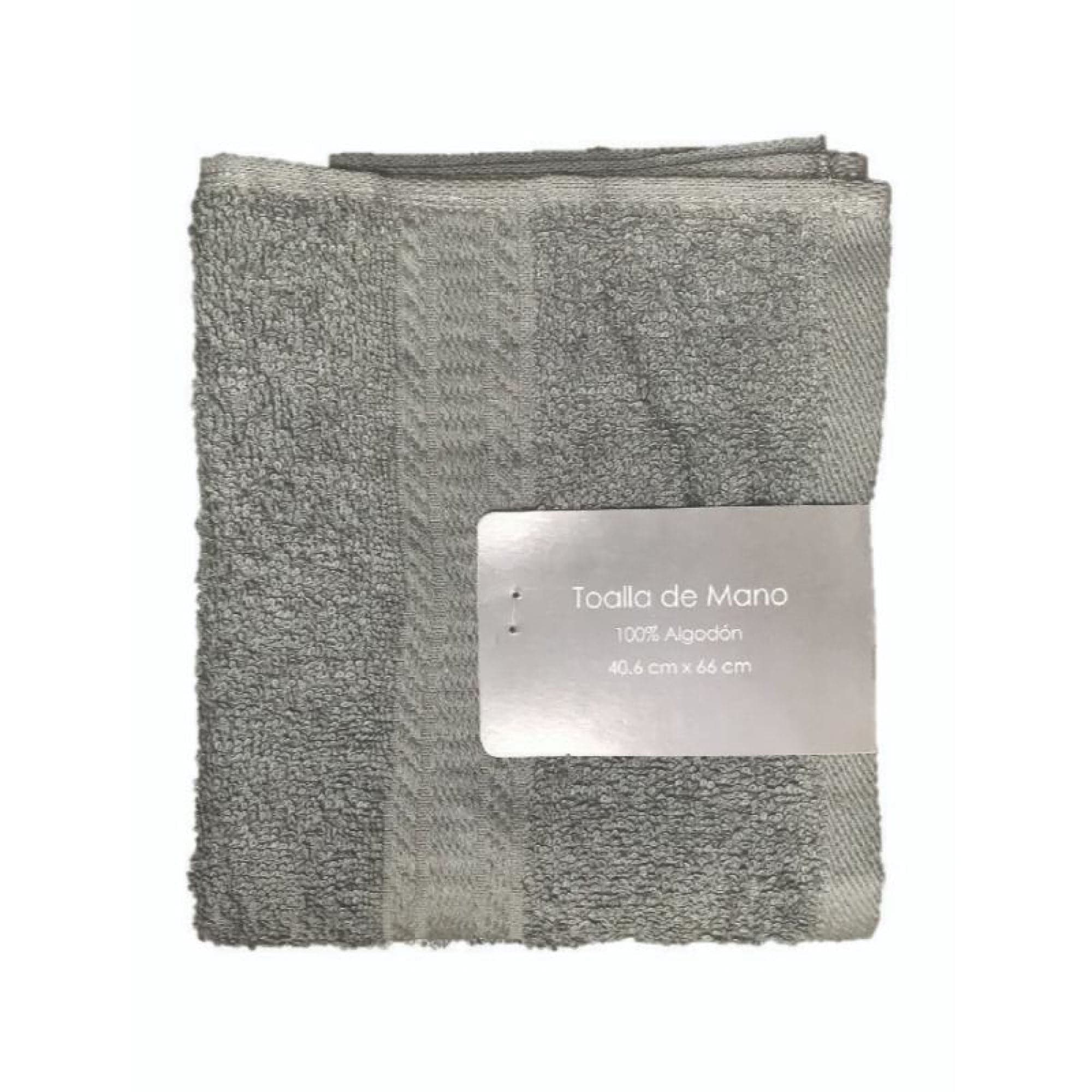 Toalla de Mano Gris 40.6x66cm 100% Algodon