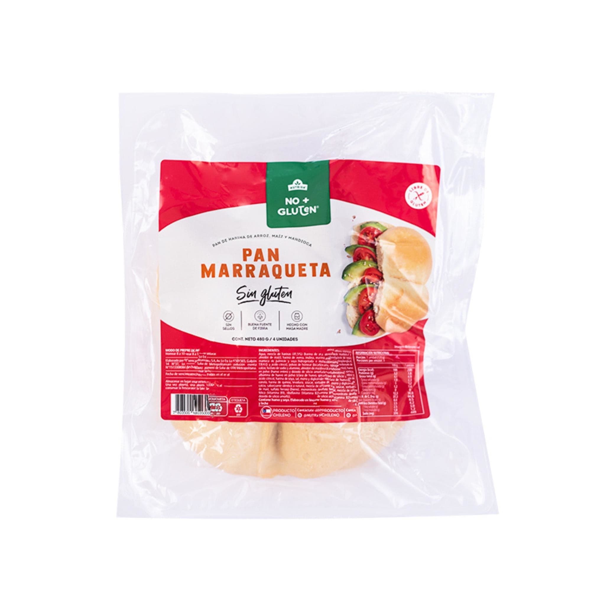 Pan Marraqueta Sin Gluten 1 Un, 480 g