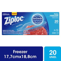 Bolsas Hermeticas Doble Cierre para Freezer Medianas 17,7 cm x 18,8 cm, 20 Un