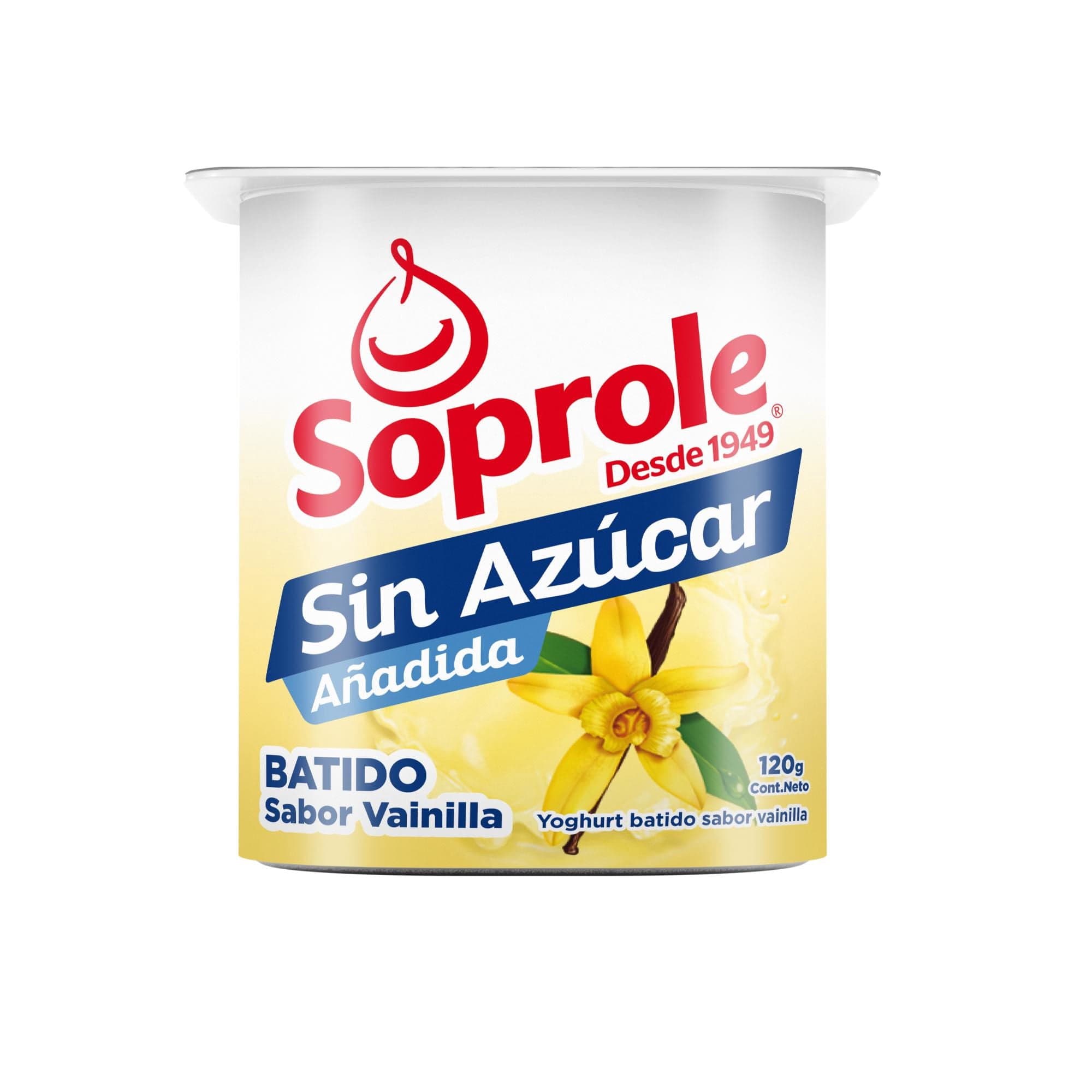 Yoghurt Batido Sin Azucar Sabor Vainilla Pote, 120 g